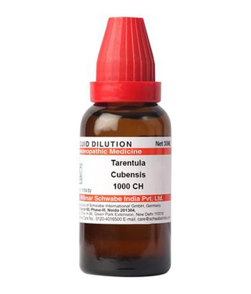 Dr Willmar Schwabe India Tarentula Cubensis Dilution 1000 CH Dr Willmar Schwabe India Tarentula Cubensis Dilution 1000 CH