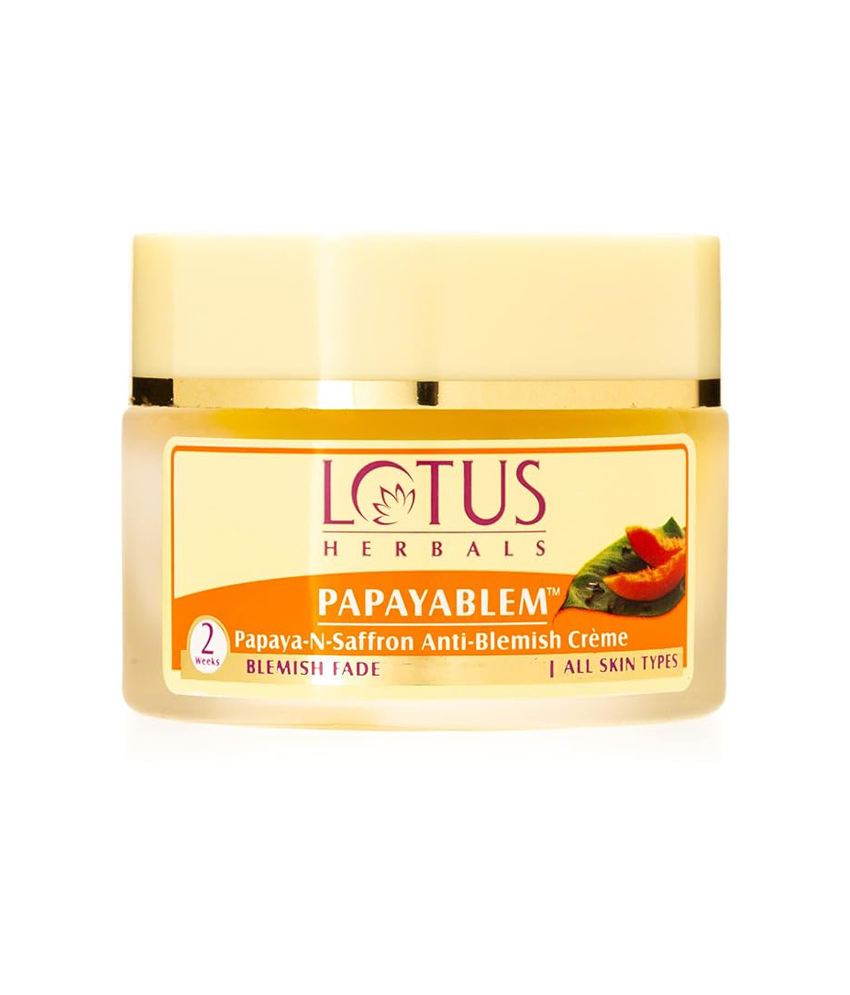 Lotus Herbals Papaya Blem Papaya-n-Saffron Anti-Blemish Cream 50g
